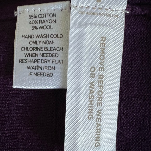 Ann Taylor LOFT Wool Blend Plum Purple Front Pocket Sweater Size S - Picture 12 of 12